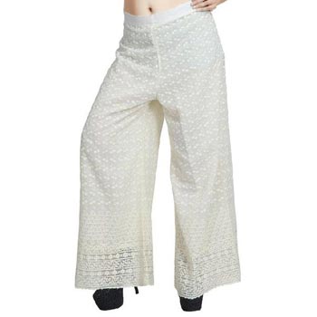 Formal Wear Plain White Cotton Palazzo Pant at Rs 375 in Patna