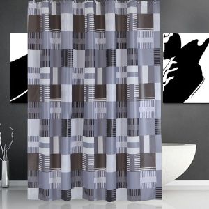 Shower Curtain PEVA Black Square