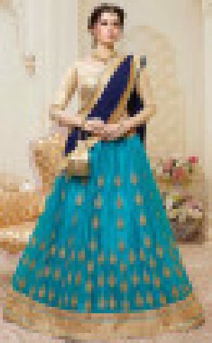 Blue PUP10492 VO Embroidery Womens Party Wear Fancy Lehenga Choli