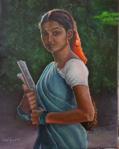 College going girl, Oil paintings