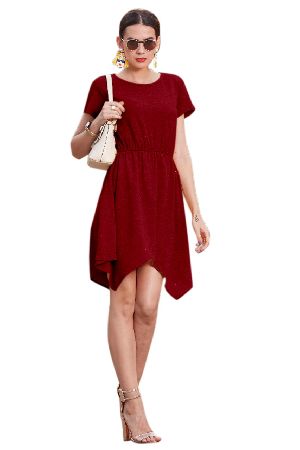 D-222 Vegas Maroon Western Dress