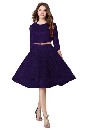 D-32 Maxican Navy Blue Western Dress