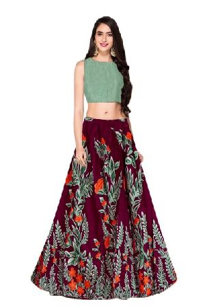 L-62 Tulsi Maroon Lehenga