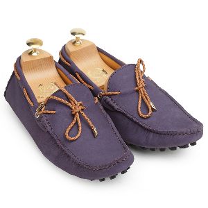 Gommino Purple Leather Loafers