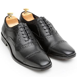 Pure Leather Oxford Black Shoes