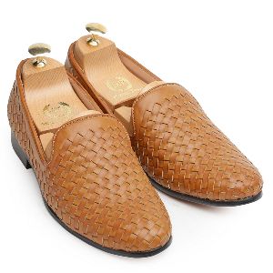 Brown Woven Moccasins