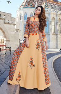 Rayon Dyed Hand Work New Designer Full Ghera Gown