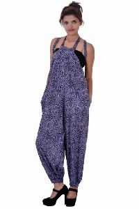 Cotton Printed Purple Color Jumpsuit