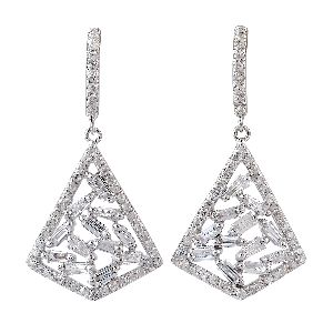 baguette diamond dangle earrings