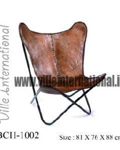 Butterfly Chair Distressed Antique Brown leather