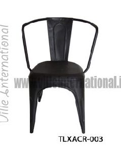 Metal Industrial cafe Arm Chair Black Color
