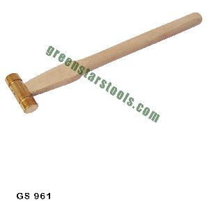 JEWELERS BRASS HAMMER WITH WOODEN HANDLE
