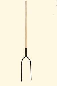 Two Prongs Hay Forks With Long Wooden Handle