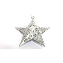 Silver metal star Christmas Tree ornament