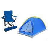 OUTDOOR CAMPING TWO PERSON FOLDING TENT AND FOLDING CAMPING CHAIR