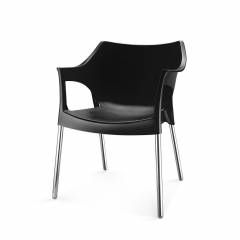 Black Polypropylene Chair with Arm