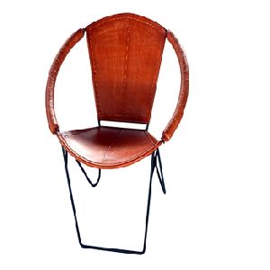 ROUND CHAIR WITH LEATHER
