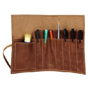 Leather Pen Pencil Roll Gift