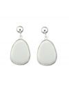 Egg White Agate With Top Round Ball Drop Dangle Earring Jewelry