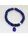 Natural Blue Chalcedony with Blue Agate Beads Bracelet