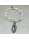 Natural Geode Druzy with Howlite Beads Bracelet