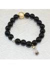 Natural Harkimar dimaond with Black Beads Bracelet