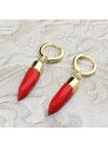 Red Coral gold plated earring