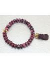 Red Rhodonite And Ruby Gold Plated Adjustable Bracelet