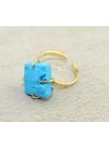 Rough Sky Blue Turquoise Prong Setting Adjustable Handmade Ring