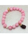 Ruby with Pink Beads Bracelet Gold Plated Jewelry for Women Girls