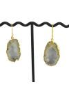 Wonderful Natural Lemon Geode Druzy Earring 24k Gold Plated Earring For Women Girls