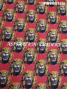 Red Feni Lion Head Printed Fabric