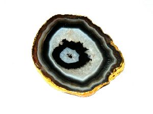 Black Onyx Agate stone Slab Slice