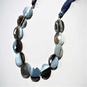 Blue Peruvian Opal Faceted Coin beads