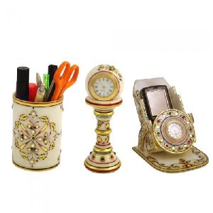 Marble Gift Set Pen Holder, Watch And Mobile Holder