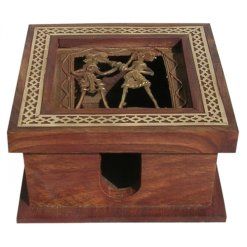 Sheesham Wood Slip Box With Dogra Painting