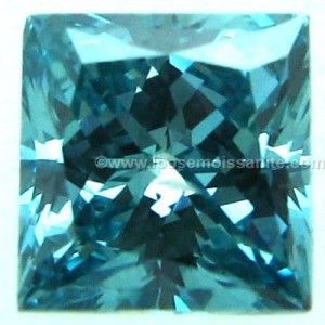 1 carat blue color princess cut loose engagement ring