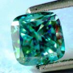 Cushion brilliant cut green loose moissanite using for ring