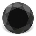 jet black color opaque round brilliant loose moissanite