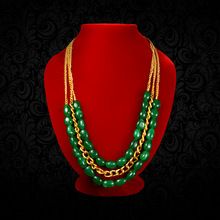 Stone and Golden Chain Decorated Necklace