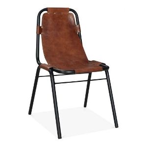 vintage iron metal leather classic design dining chair
