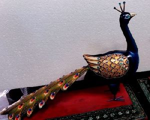 VINTAGE Cast Iron-Large Peacock very unique 