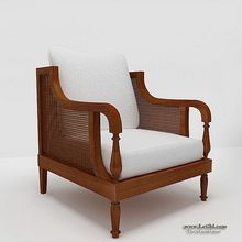 Classic European Design Rattan Cane Back Living Room Arm Chairs