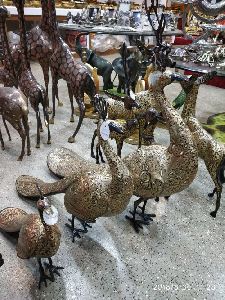 Brass Peacock Statues