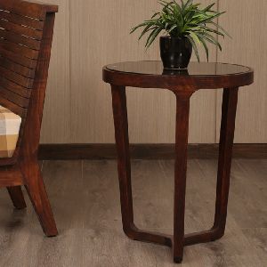 Curwing End Table In Walnut Finish