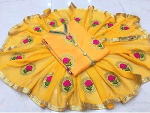 Black Rose Cotton Fabric Embroidery Work Salwar Kameez Dress Material