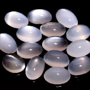 10x14mm Natural Blue Chalcedony Oval Cabochon