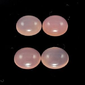 4x3mm Natural Pink Chalcedony Oval Cabochon