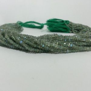 Green Labradorite Faceted Rondelle Beads 3mm