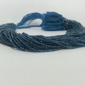 London Blue Topaz Faceted Rondelle Beads 2mm